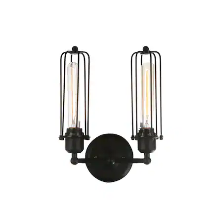 Front. CWI Lighting - Benji 2 Light Wall Sconce With Black Finish - Black.