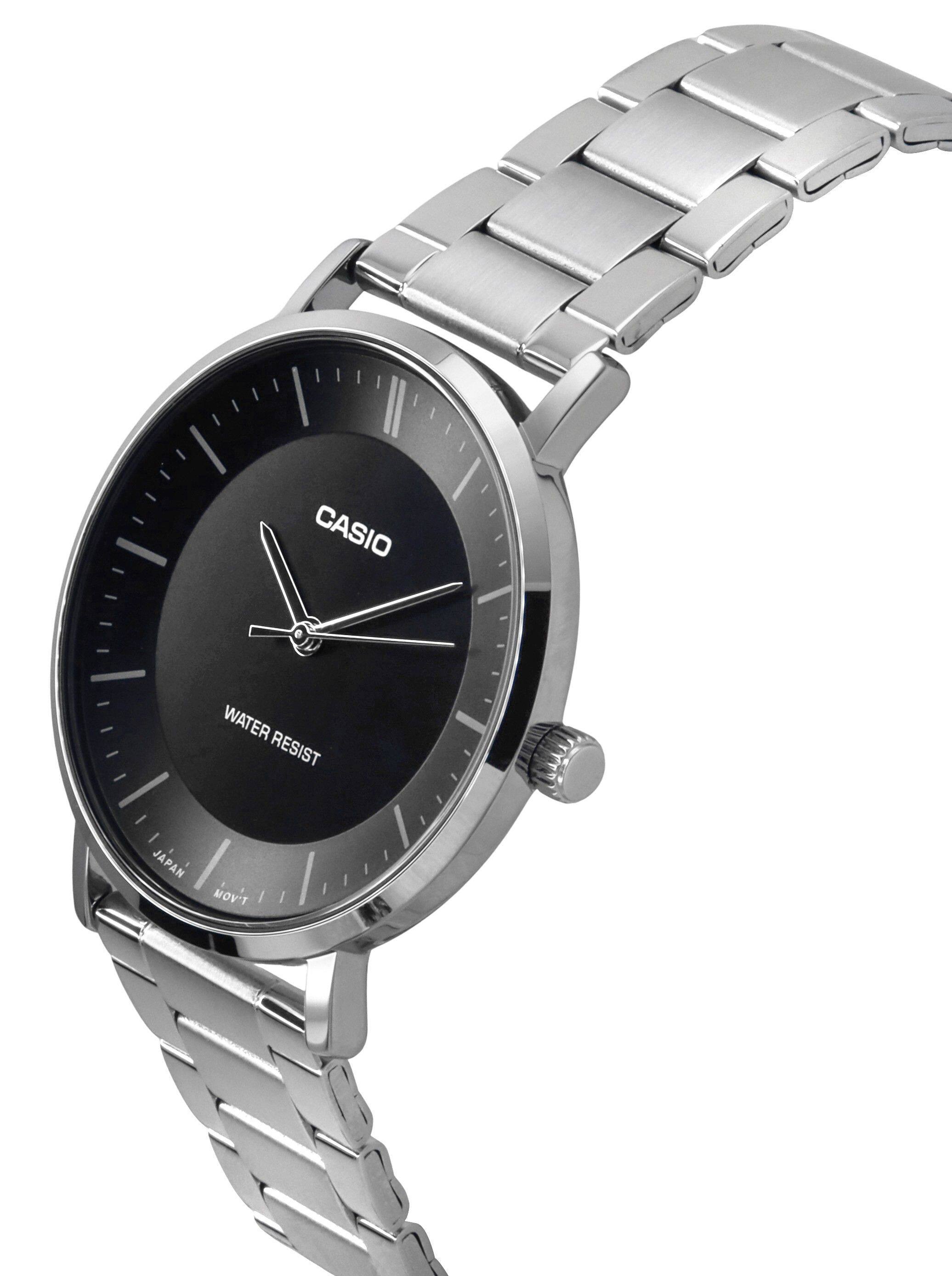 Casio Analog Quartz MTP VT04D 1E Mens Watch Stainless Steel Black