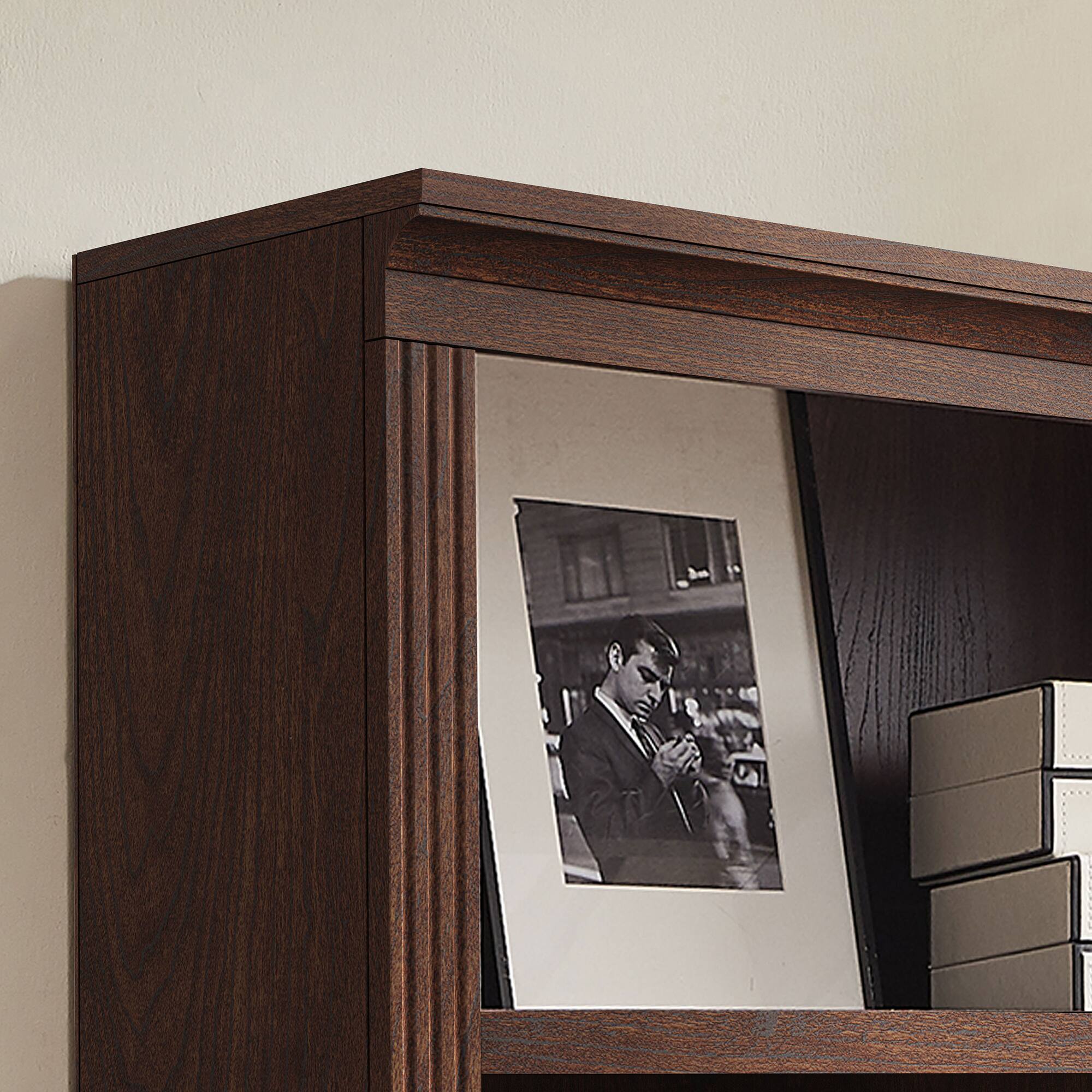 Left. VAUXHILL & CO. - VAUXHILL & CO. Halston Multi-Depth Bookcase, Adjustable Shelving Unit, Cherry - Dark Cherry.