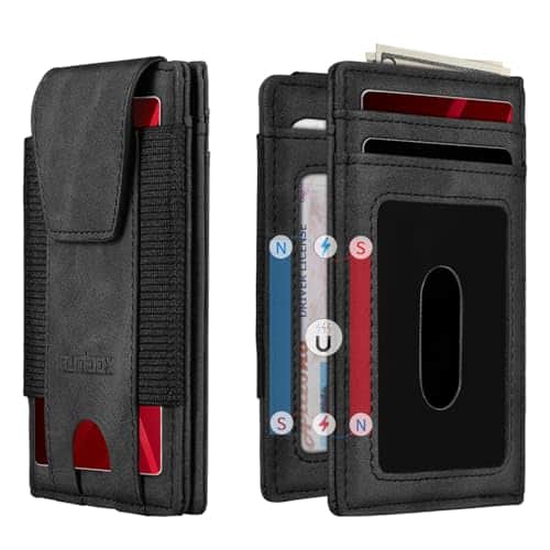 Vulpecula Spade - Slim Wallet for Men With 2 ID Windows Holds 10-12 Cards Minimalist Front - Pocket RFID - Blocking Wallets Ideal Gift - CH GREY