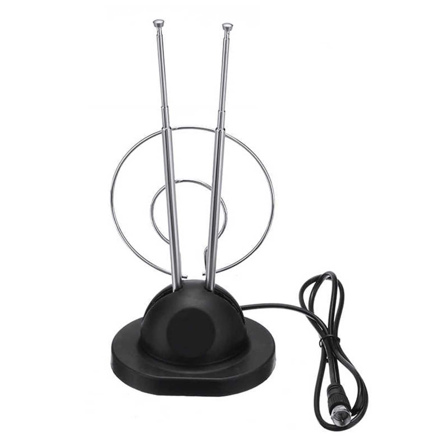 Home Collection - Trisonic Rabbit Ear Indoor TV Antenna with Coax Cable - Black