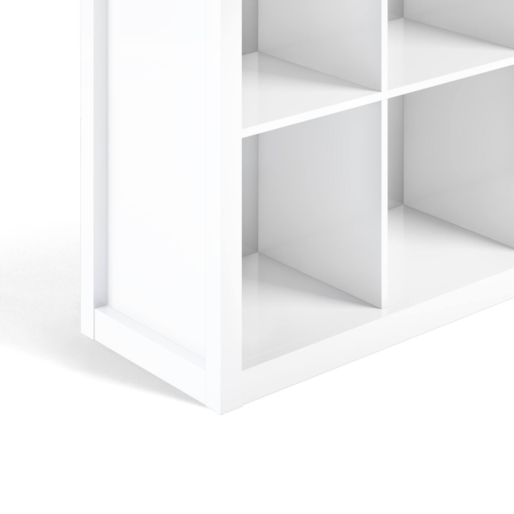 Alt View 12. Simpli Home - Artisan Solid Wood 45 inch x 43 inch Contemporary 9 Cube Bookcase and Storage Unit - White.