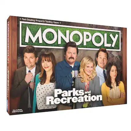 Fast-Dealing Property Trading Game
MONOPOLY
Parks and Recreation
2 to 6 players
AGES 8 to Adult