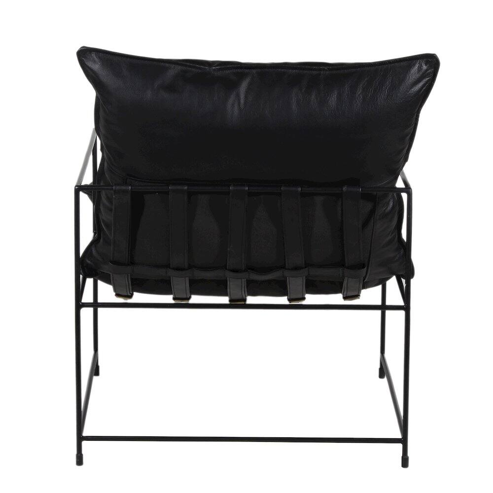 Left. Porter Designs - Hagen Black Iron Frame Accent Chair - Black.