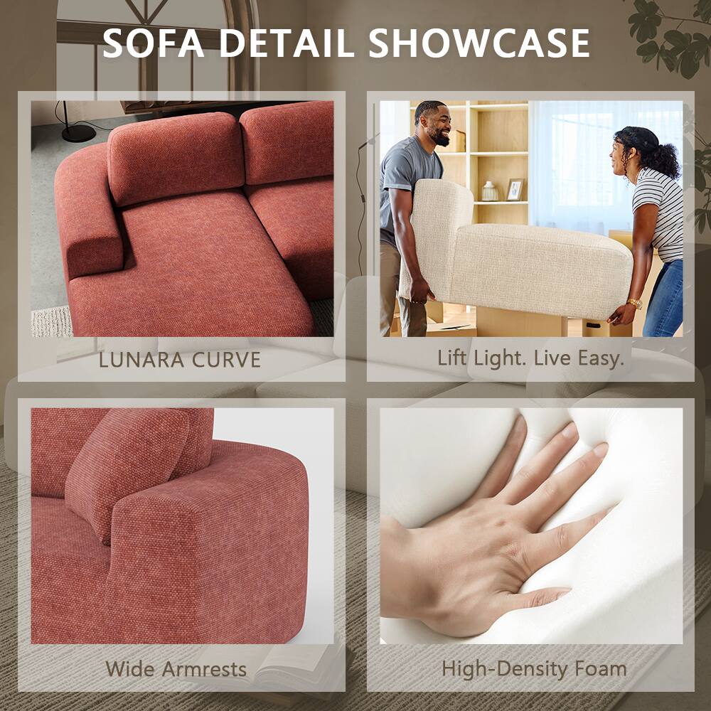 SOFA DETAIL SHOWCASE

LUNARA CURVE

Lift Light. Live Easy.

Wide Armrests

High-Density Foam
