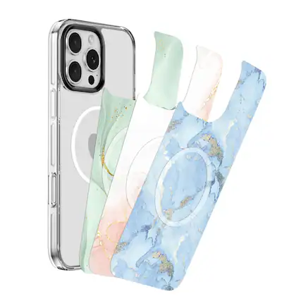 Front. SaharaCase - Inspire Series Case with Swappable Marble Designs - iPhone 16 Pro - Marble - Marble.