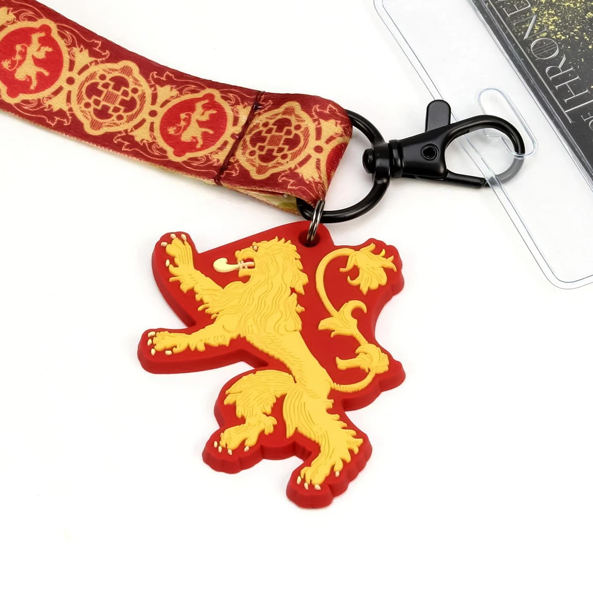 Alt View 1. Game of Thrones - Game of Thrones House Lannister Lanyard w/ PVC Charm - Red.