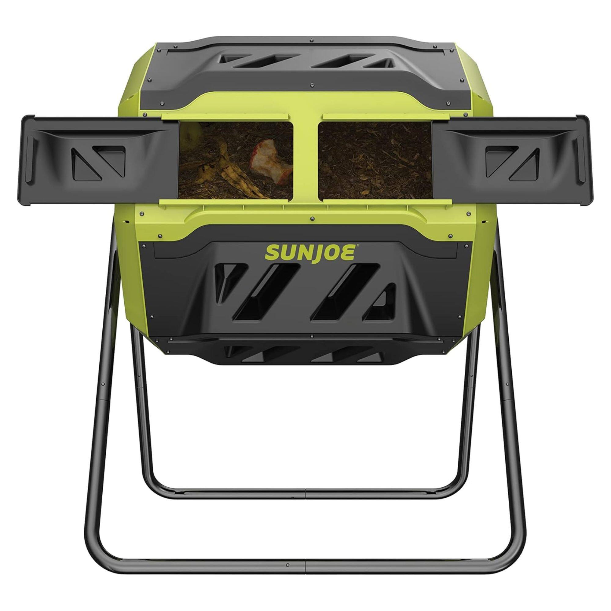 Sun Joe - Dual Chamber Tumbling Composter, Advanced Aeration, 42 Gallon, SJ-CMPS1 - Black