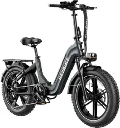 Heybike - RangerS Foldable Fat Tire Commuter Step Thru Ebike with 55mi Max Range 28mph Max Speed- Any Terrain- UL Certified - Grey - Front_Zoom