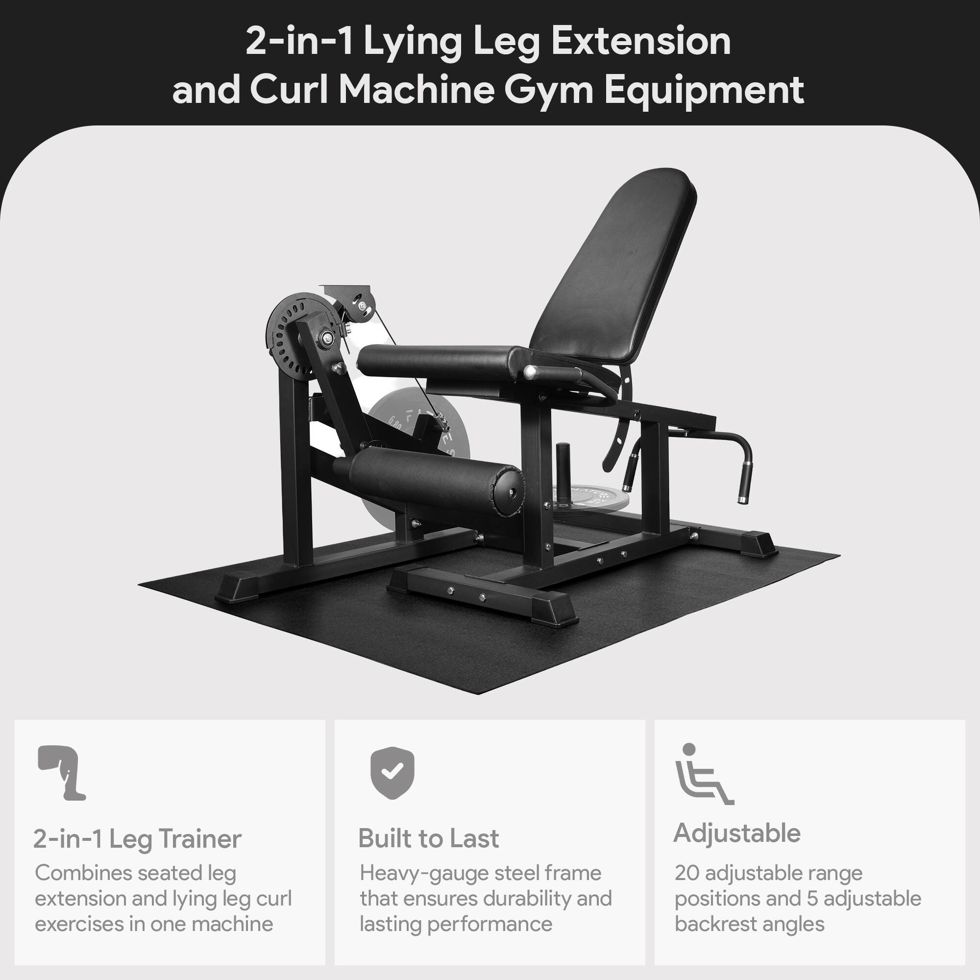 BalanceFrom Fitness 2 in 1 Lying Leg Extension and Curl Machine Gym ...
