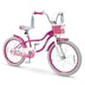 Costway - 20" Girls Bike with Removable Basket, Streamers, Hand Brake & Coaster Brake, Saddle - Rose Red