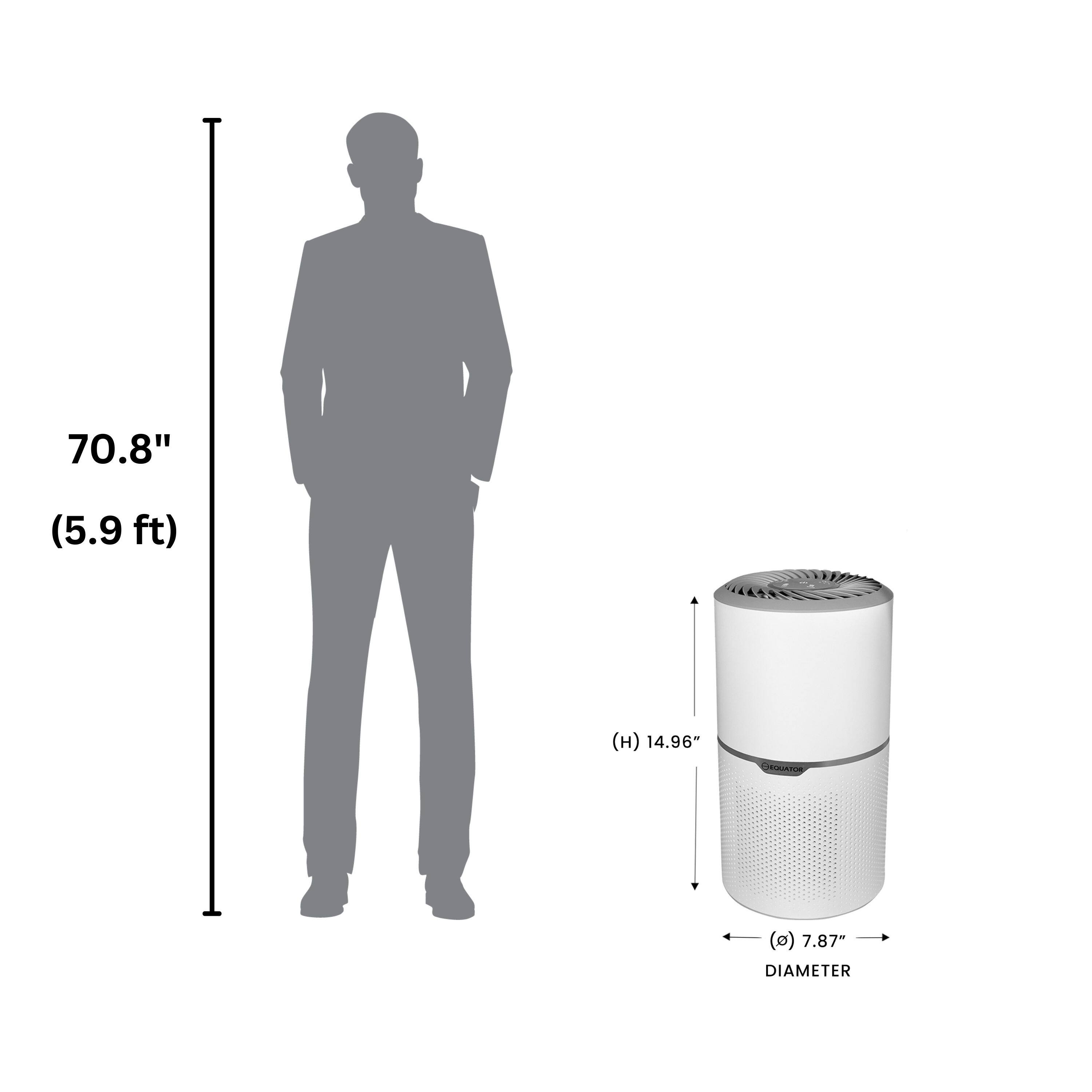 70.8" (5.9 ft) (H) 14.96" (Ø) 7.87" DIAMETER