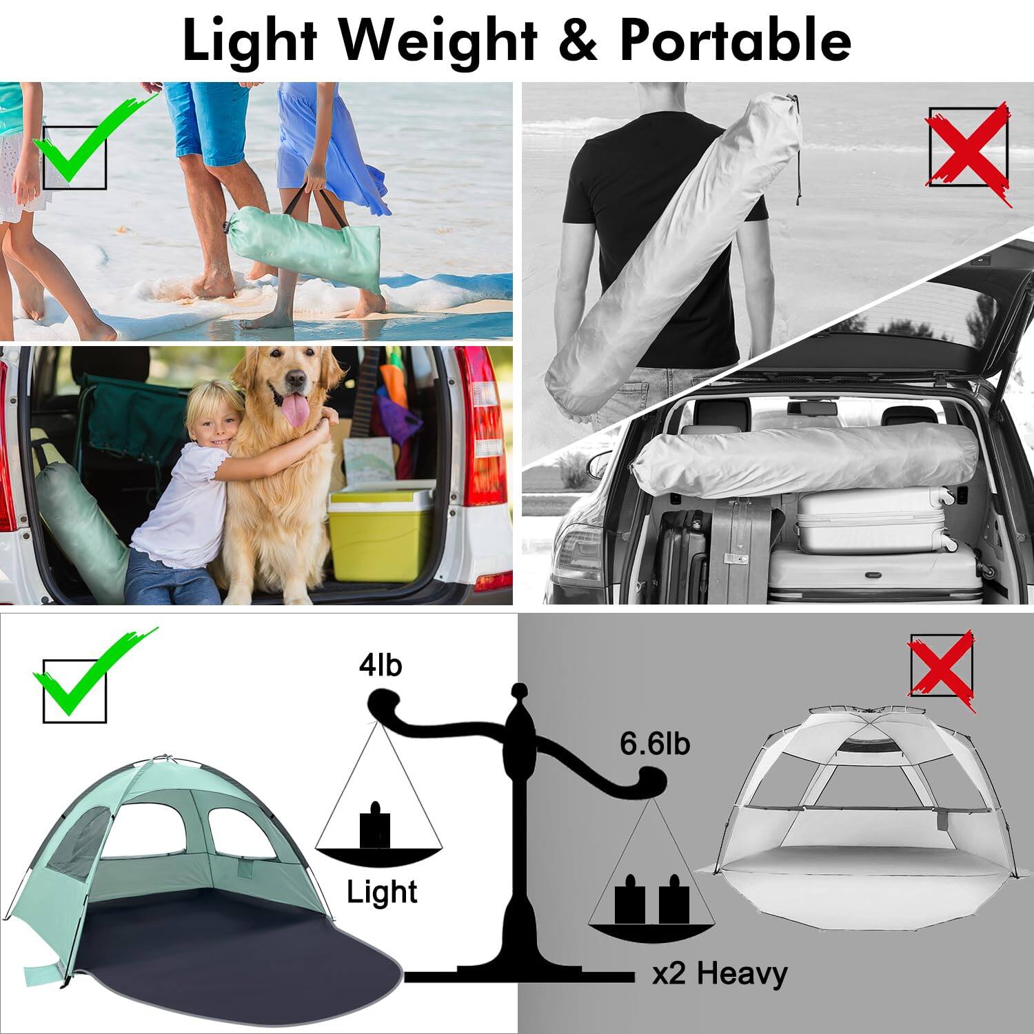 Paradigms Interiors Beach Tent Anti uv Portable Sun Shade Shelter For ...