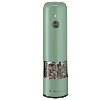 Front. Zassenhaus - Koln Rechargeable Salt or Pepper Mill, 5.5" H x 1.5", Green - Green.