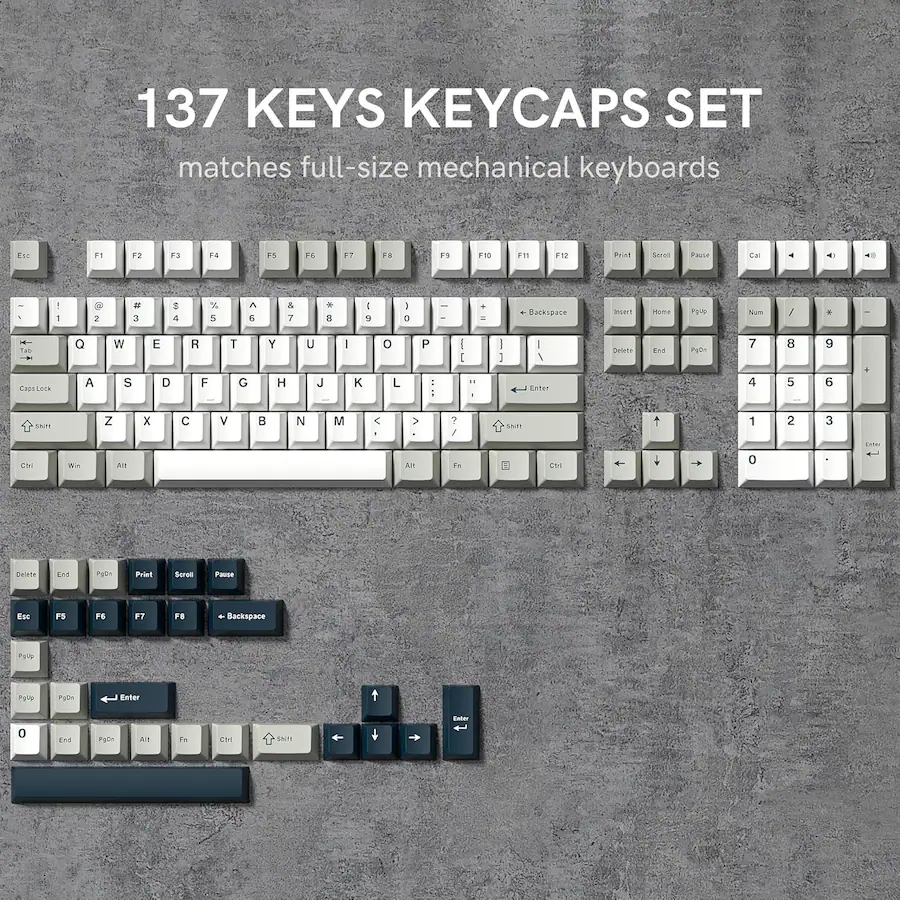 Womier PBT Keycaps Set, Doubleshot Keys Cherry Profile Custom Keycap ...