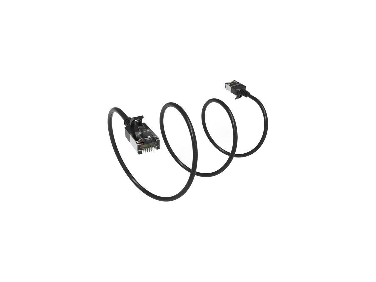 Alt View 1. Nippon Labs - Nippon Labs 60CAT8-0.5-30BK 0.5ft Cat8 U/FTP Slim Ethernet Cable Black 30AWG 40Gbps 2000MHz RJ45.