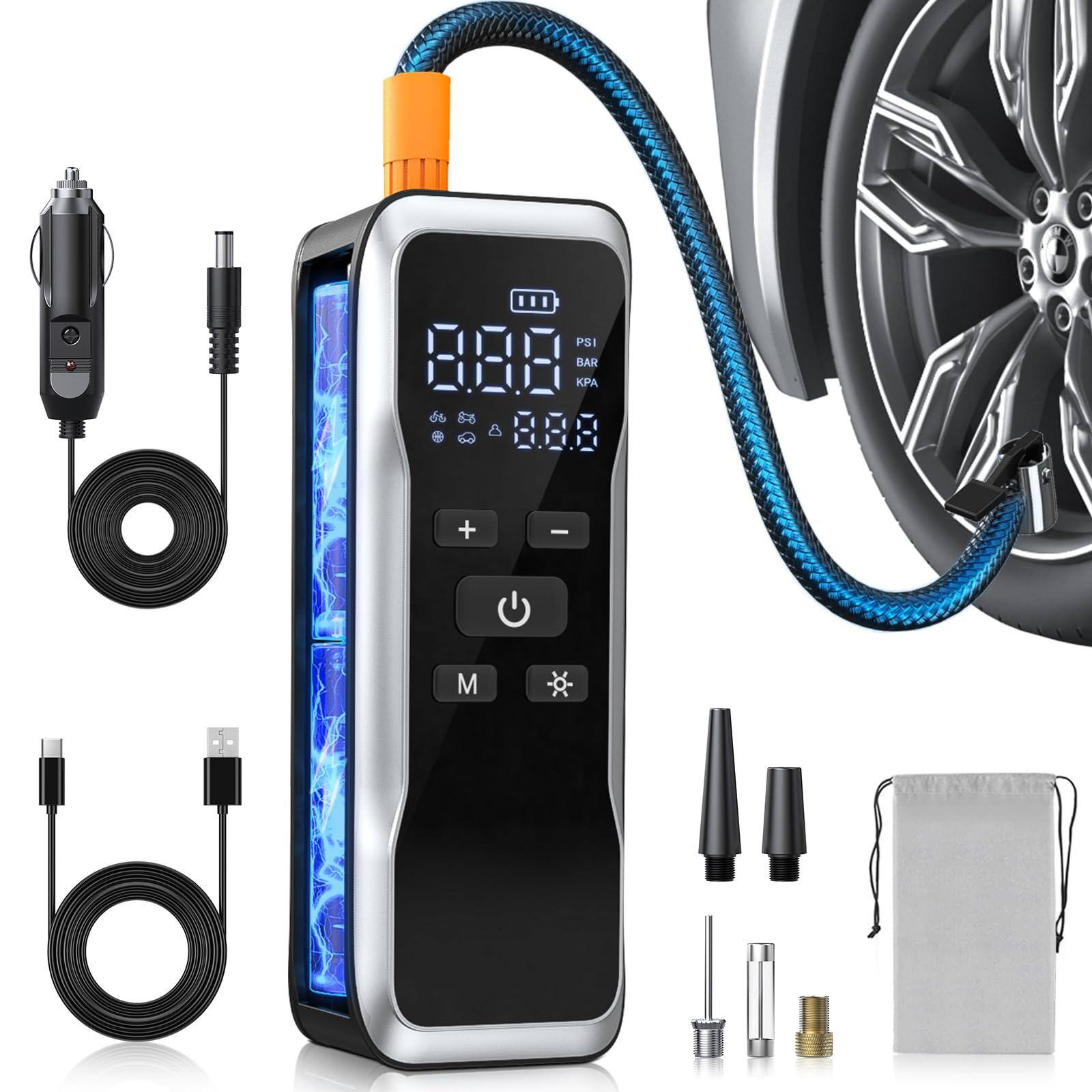 JETRANSPORT Tire Inflator Portable Air Compressor Pump For Car Tires ...
