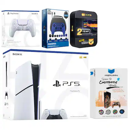 - PlayStation SONY DualSense Wireless Controller
- PlayStation SONY Starter Pack
- 2 YEAR BONUS EXTENDED WARRANTY
- PlayStation SONY Slim Disc Edition
- mightyskins Skins to Customize Your PlayStation Slim Disc Edition + One Controller
- MANY DESIGNS TO CHOOSE FROM