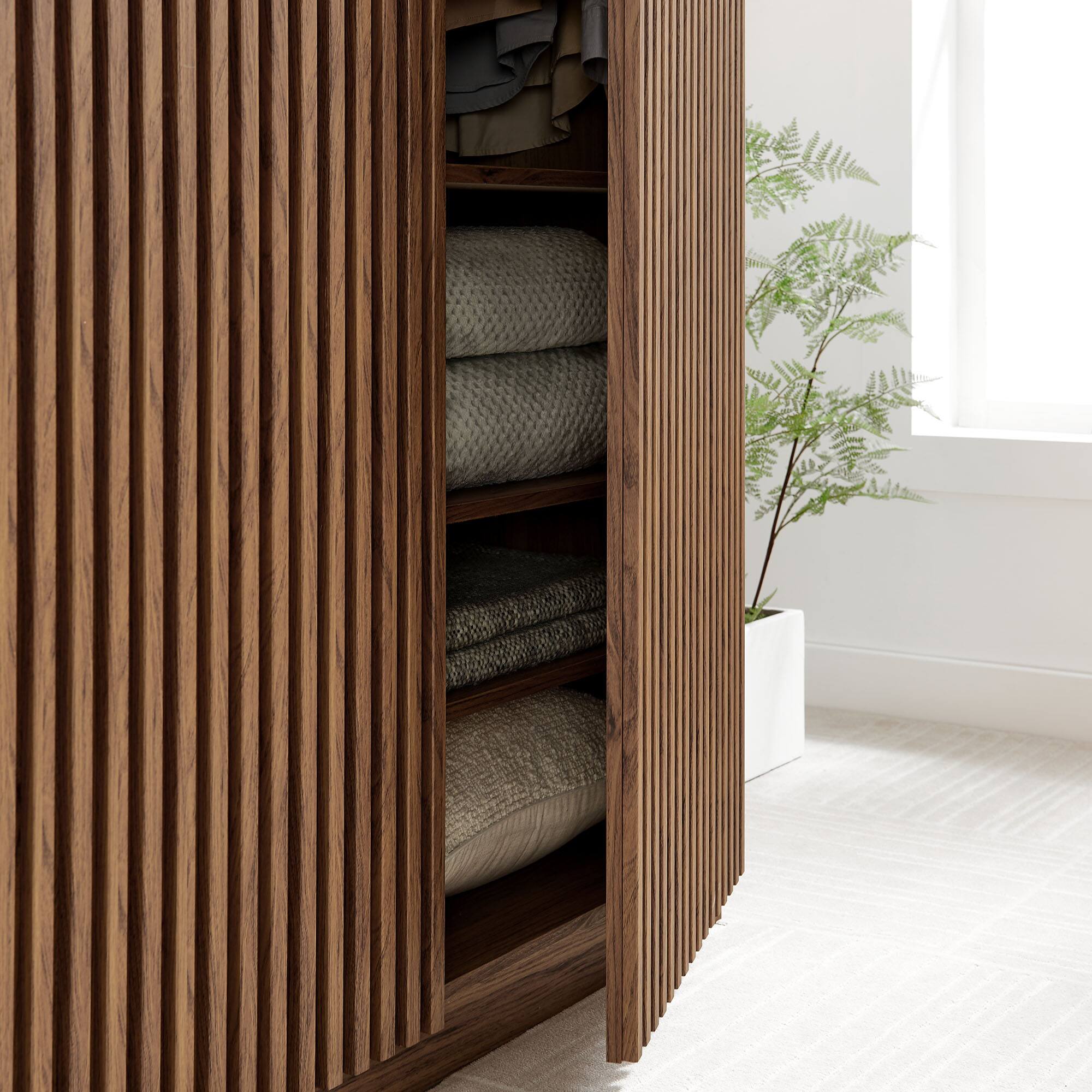 Alt View 7. Modway - Render 2-Door Wardrobe Closet - Brown.
