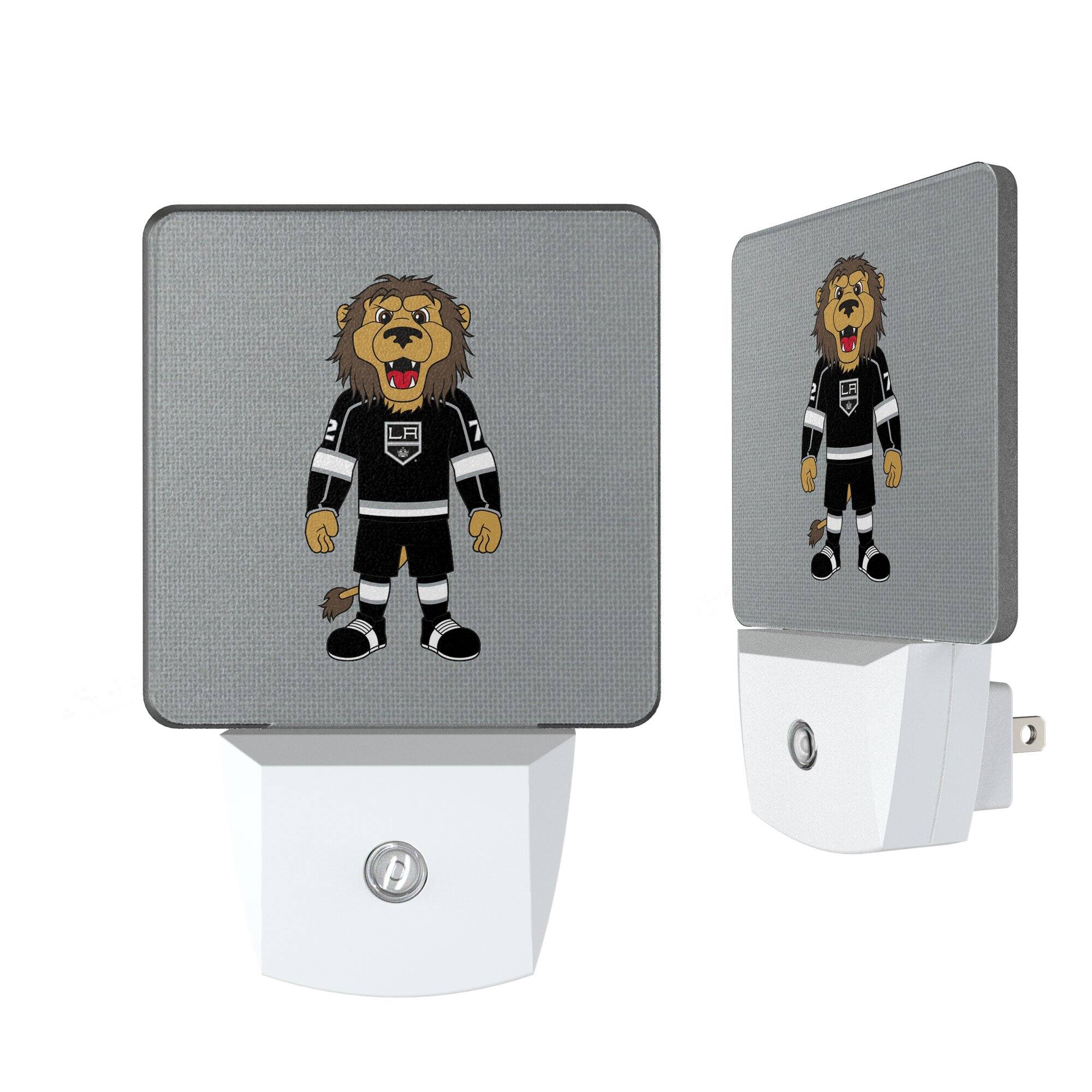 Front. Keyscaper - Los Angeles Kings 2-Pack Solid Design Mascot Nightlight Set - White.