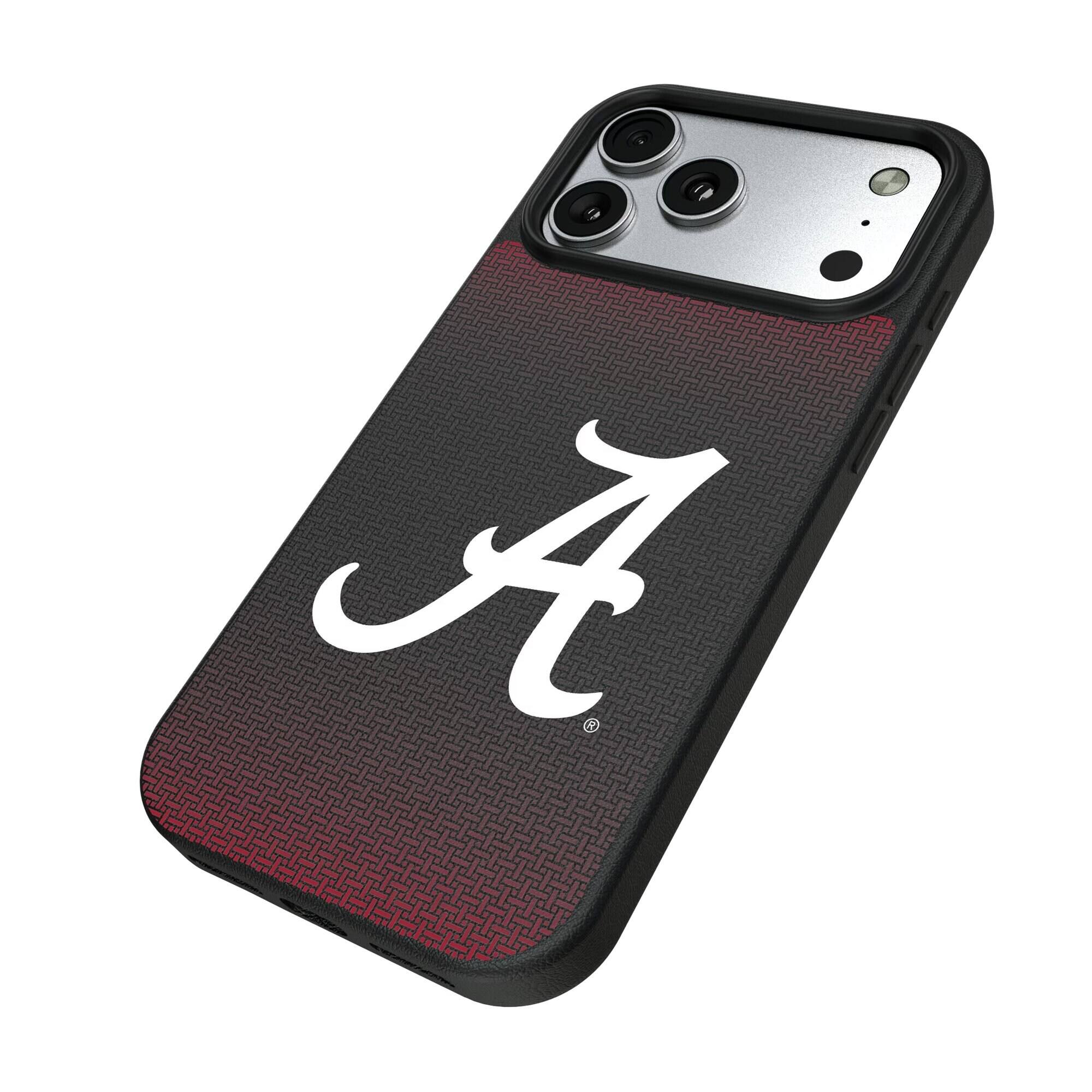 Alt View 1. Keyscaper - Alabama Crimson Tide Linen Logo iPhone Magnetic Bump Case - 16 - Black.