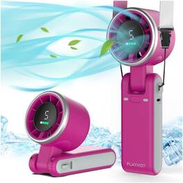 Loheer - Portable Handheld Turbo Fan Rechargeable Five Speed Personal Fan Three in One Desk Neck Travel Cooling Fan