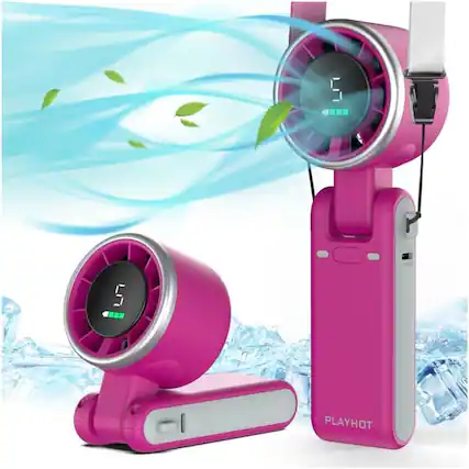 Front. Loheer - Loheer Portable Handheld Turbo Fan Rechargeable Five Speed Personal Fan Three in One Desk Neck Travel Cooling Fan.