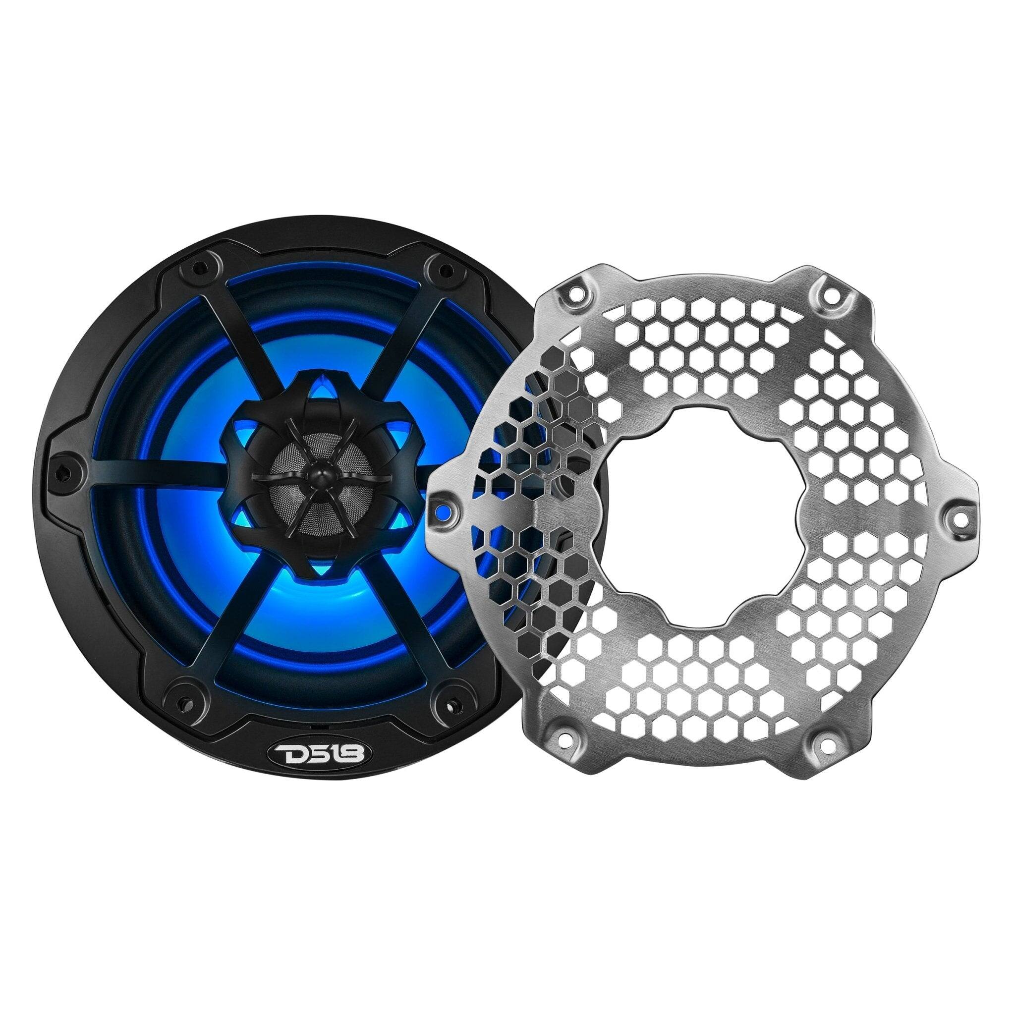 Alt View 6. DS18 Audio - NXL 6.5" 2-way Coaxial Speaker with RGB LED Lights and Built-in Driver (Pair), 100W RMS 4-Ohm - Black.