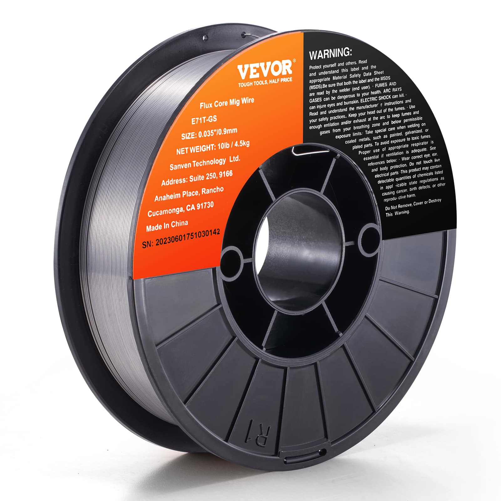 VEVOR - Flux Core Welding Wire, E71T-GS 0.035-inch 10LBS, Gasless Mild Steel MIG Welding Wire with Low Splatter for All Position - Black;Silver price history on PriceWatchPro