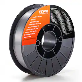 VEVOR - Flux Core Welding Wire, E71T-GS 0.035-inch 10LBS, Gasless Mild Steel MIG Welding Wire with Low Splatter for All Position - Black;Silver