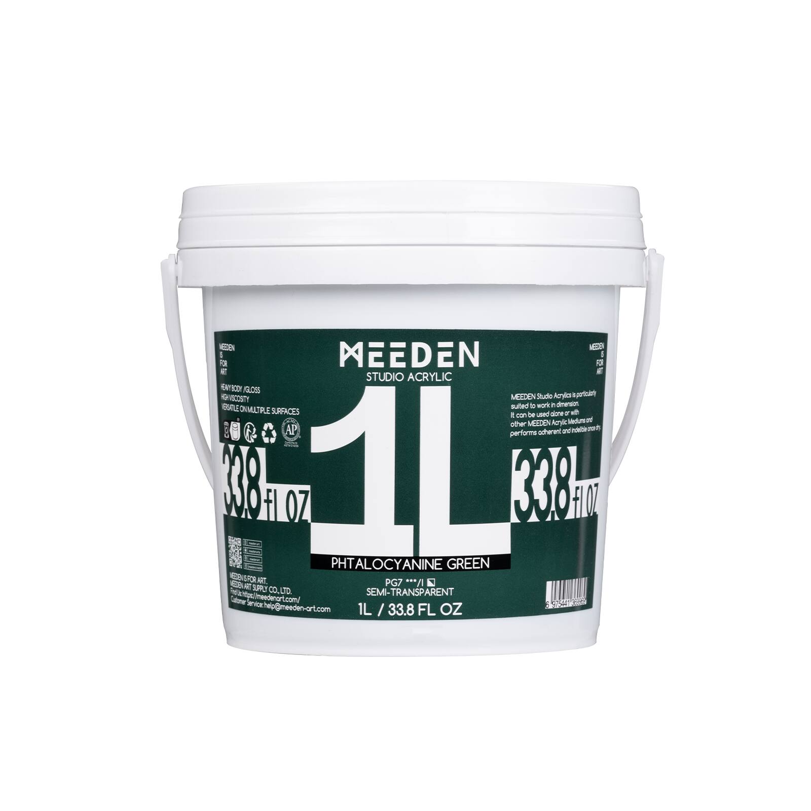 EDEN ED 5 FOR MEEDEN  
AT STUDIO ACRYLIC EAY BODY GLOSS  
MEEDEN Studio acrylic is particularly suited to work by dimension.  
DMULTPLE SURFACES I be used done or with MEEDEN Arylic Mediums ns of other AP coherent and delightful crafty performs (19 f OZ 1L 330ml PHTALOCYANINE GREEN VECEN SUPOR ART. PG7 X ART ***/I SUPPLY CO.LTD SEMI-TRANSPARENT  
tome.help@meeden-art.com  
1L 33.8 FL OZ STEAMSTICS