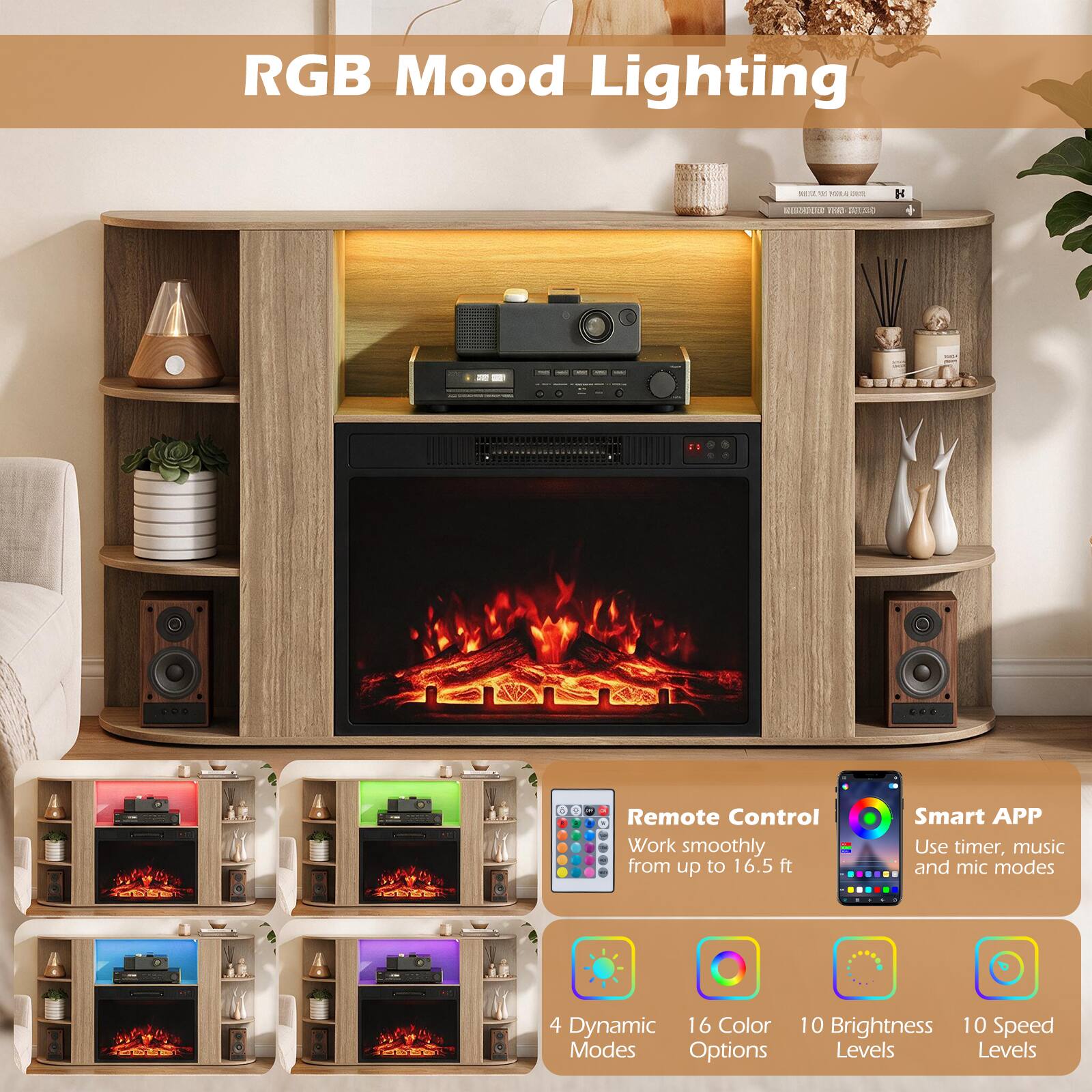 RGB Mood Lighting

SETZ x CHILI cool NIEMIUM THIS

K

K Remote Control
Work smoothly from up to 16.5 ft

Smart APP
Use timer, music and mic modes

4 Dynamic 16 Color Modes Options
10 Brightness 10 Speed Levels