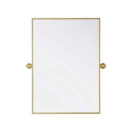 Elegant Kitchen and Bath - Amoura 24X32 Pivot Mirror In - Brass