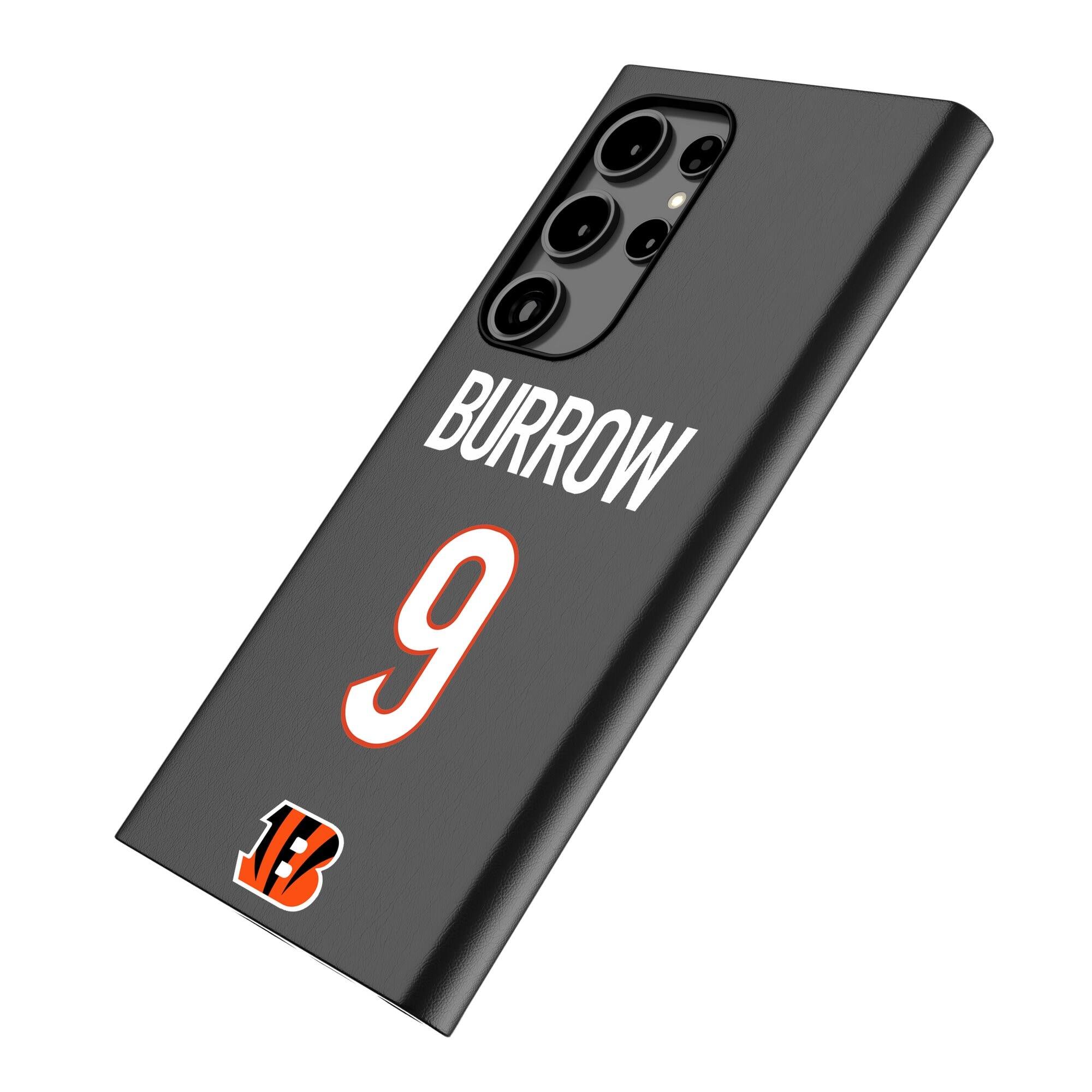 Alt View 1. Keyscaper - Joe Burrow Black Cincinnati Bengals Galaxy Magnetic Bump Case - S24 - Black.
