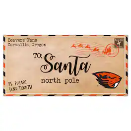 Fan Creations - Oregon State Beavers 6'' x 12'' Letter to Santa Sign - Multicolor