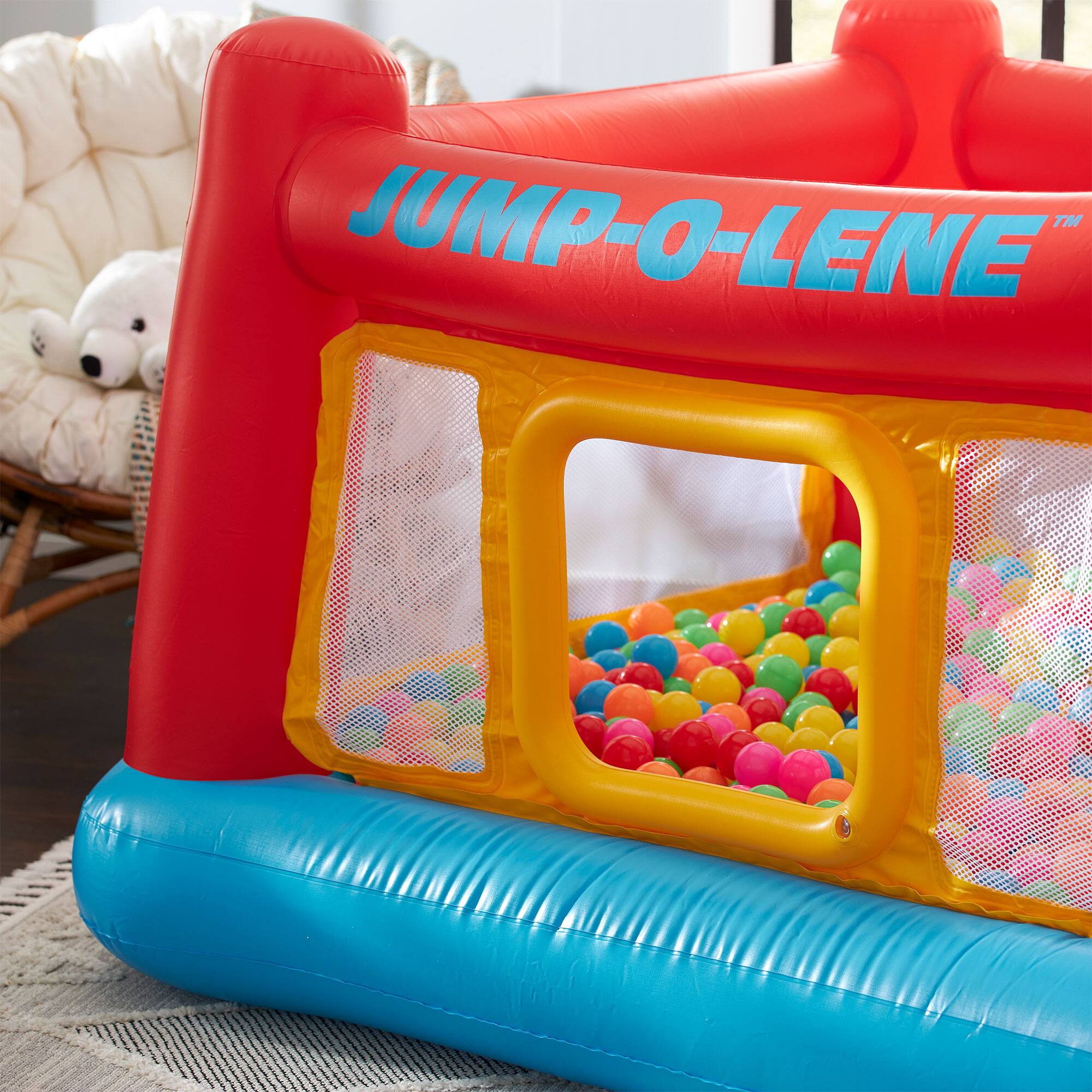 Alt View 7. Intex - Intex Inflatable Jump-O-Lene Bounce House w/Multi-Colored Fun Ballz, 100 Pack - Multi-Color.