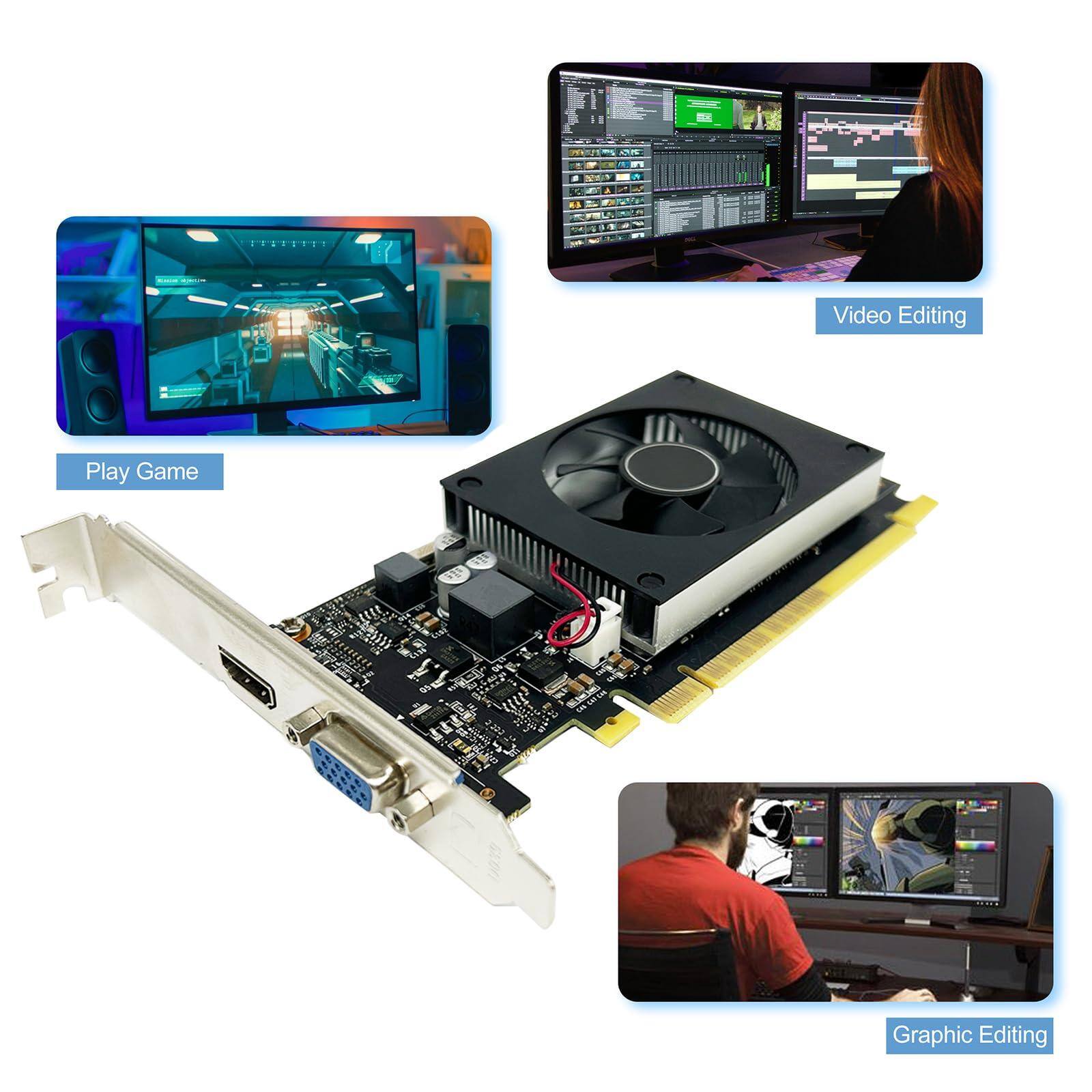 Dazzling Pops QTHREE NVIDIA GT 710 Graphics Card DRR3 64 bit VGA