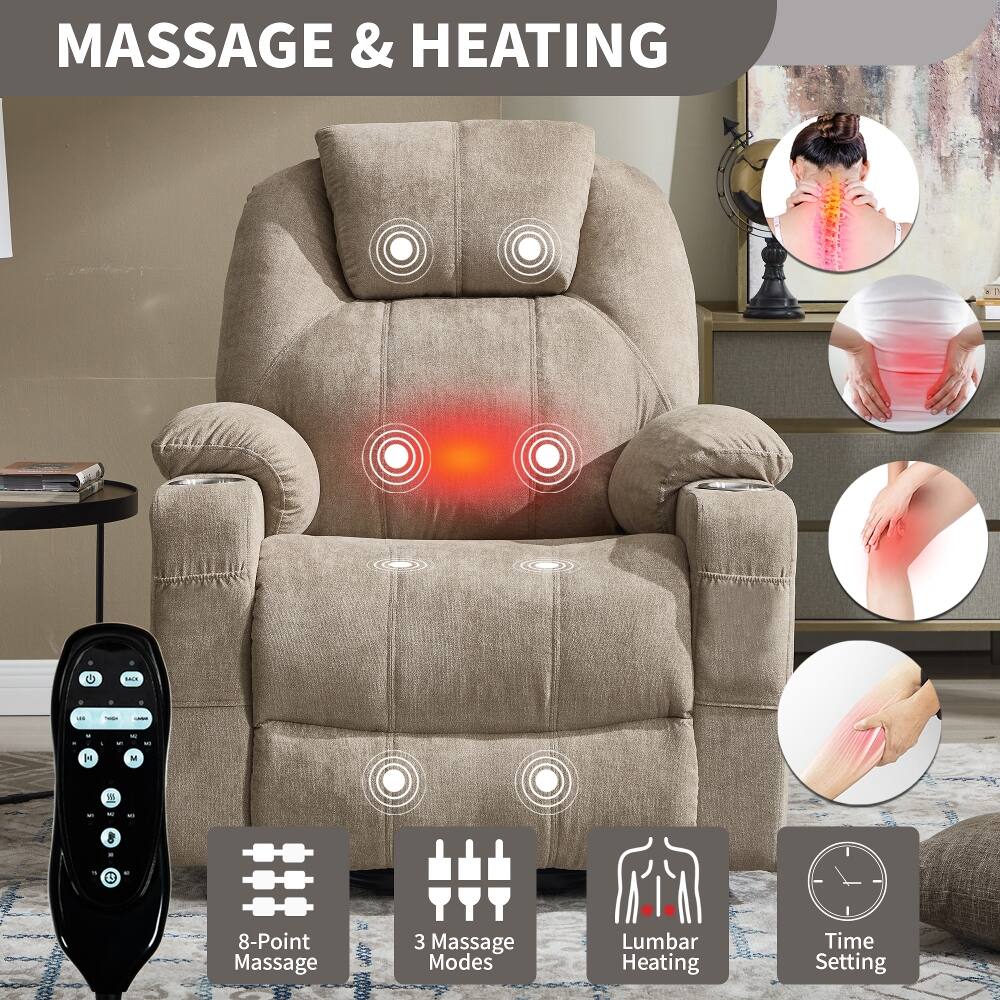MASSAGE & HEATING

- 8-Point Massage
- 3 Massage Modes
- Lumbar Heating
- Time Setting