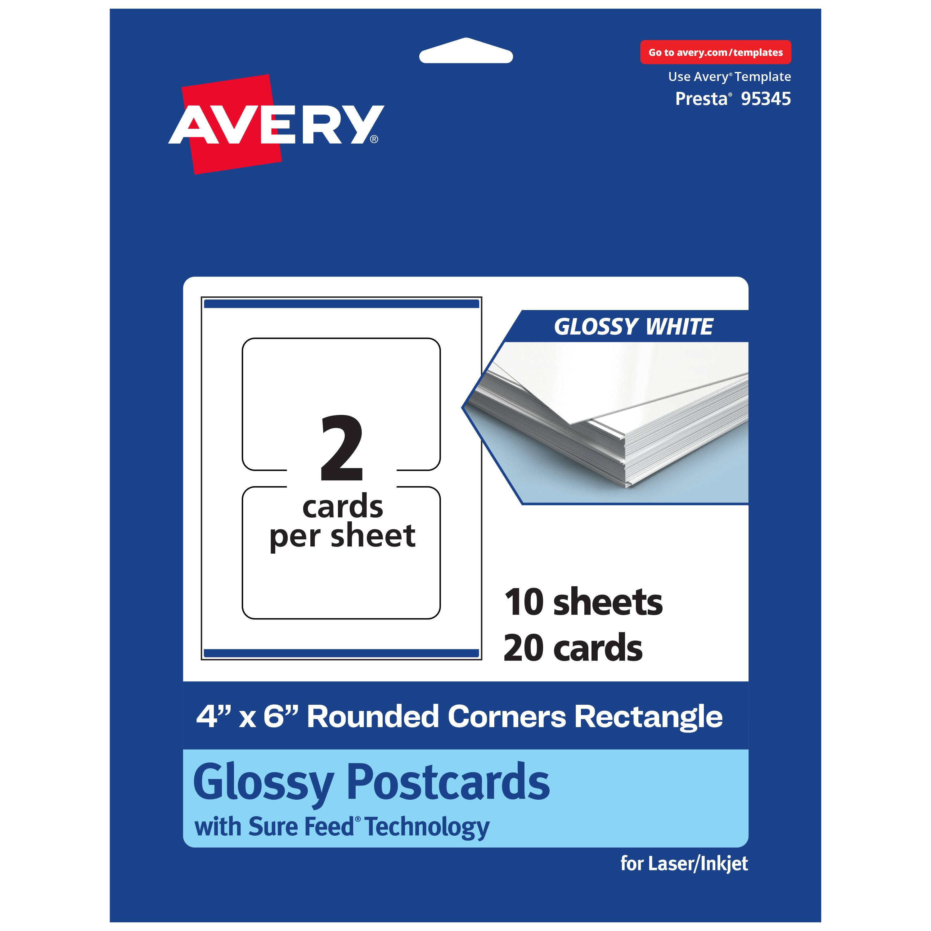 "Avery - Cards with Rounded Corners, 4"" x 6"", Glossy 20ct - White" price history on PriceWatchPro