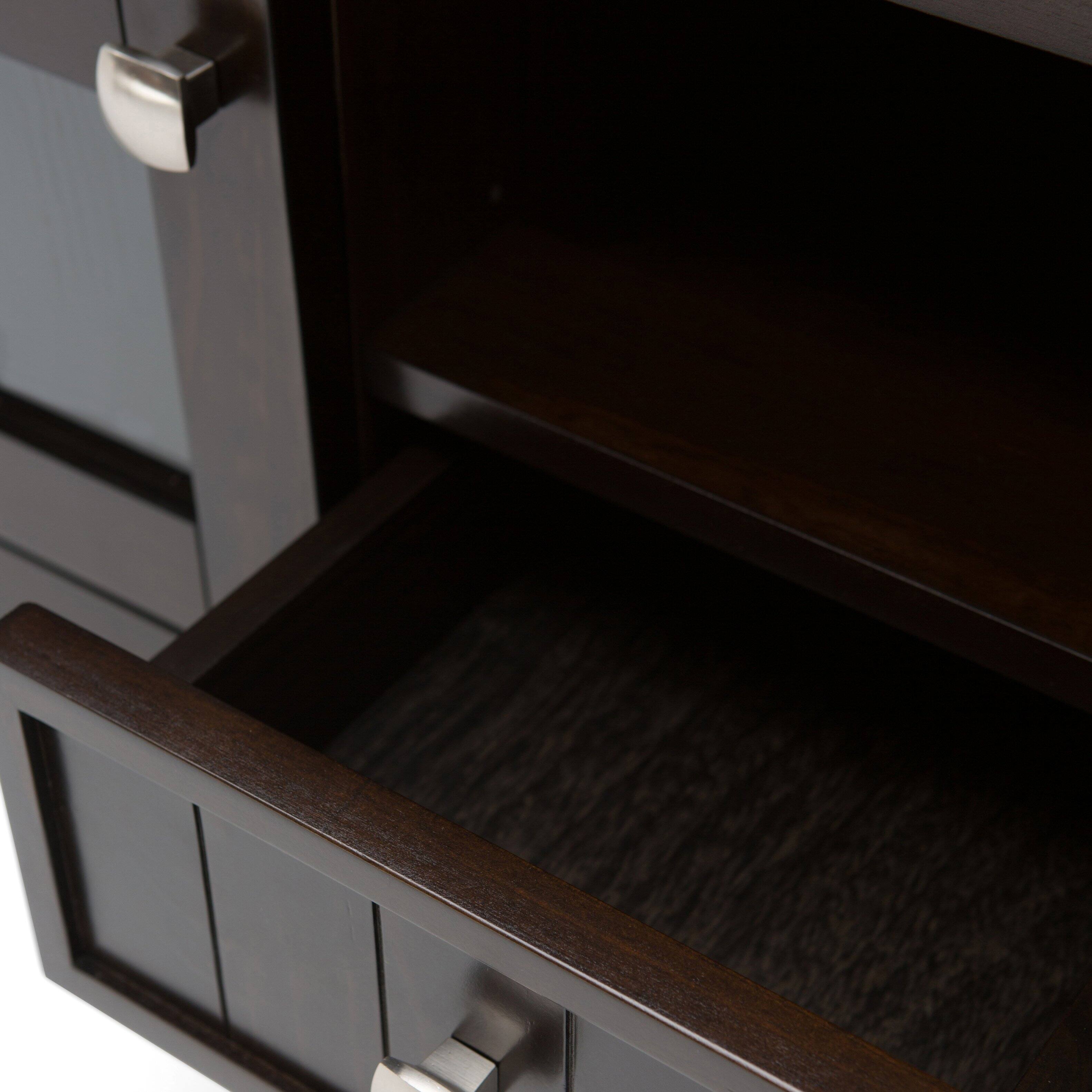 Alt View 7. Simpli Home - Acadian 60 inch TV Stand with 26 inch 5 Shelf Bookcases (Set of 3) - Brunette Brown.