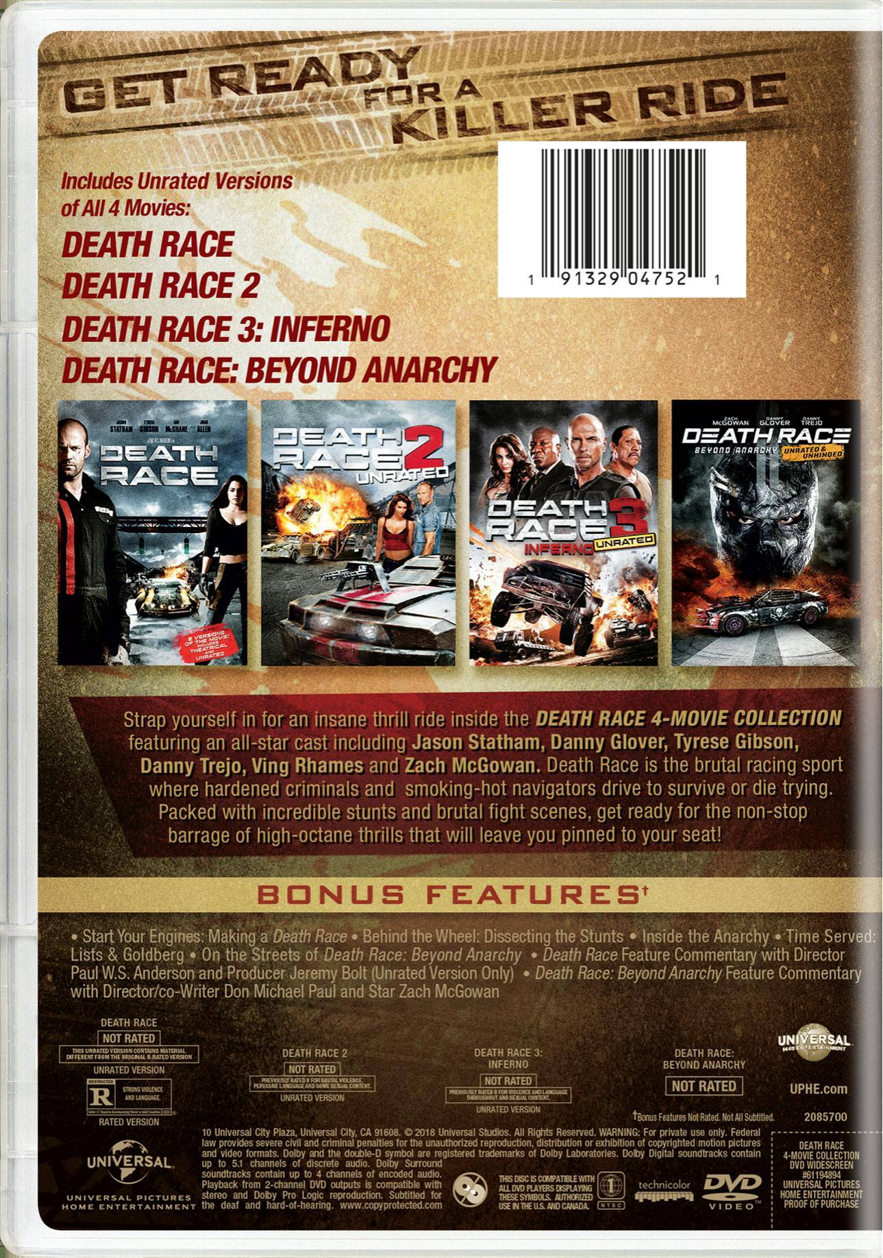 Back. Death Race: 4-movie Collection (DVD Set) [DVD].