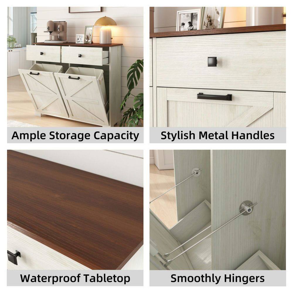 Ample Storage Capacity  
Stylish Metal Handles  
Waterproof Tabletop  
Smoothly Hinges