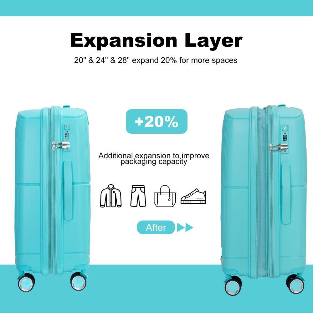 Expansion Layer  
20" & 24" & 28" expand 20% for more spaces  

+20%  
Additional expansion to improve packaging capacity  

After