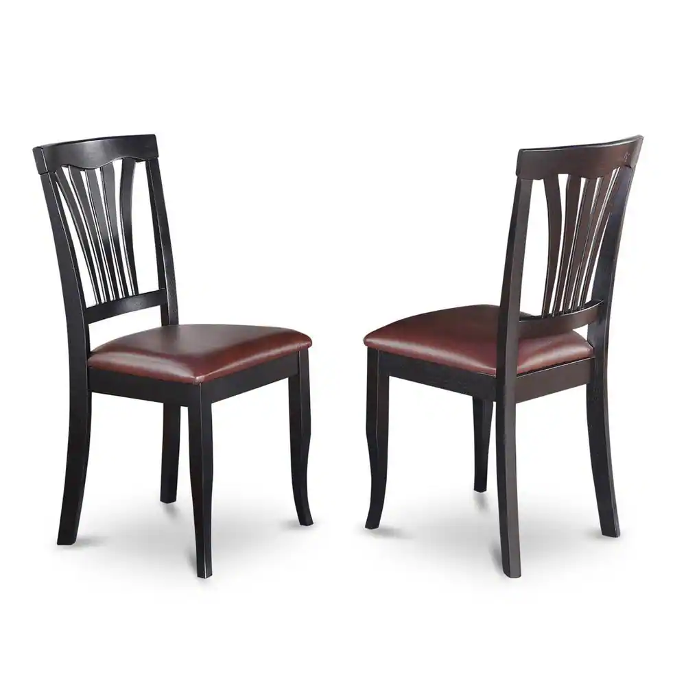Angle. East West Furniture - 5 Pc set with a Round Dinette Table and 4 Leather Kitchen Chairs in Black - Black.