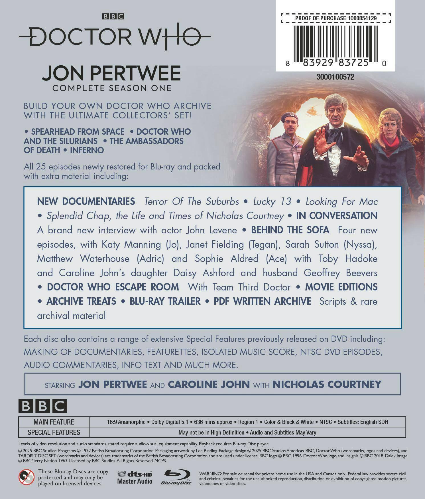 Back. Doctor Who: Jon Pertwee Complete Series One [Blu-ray].