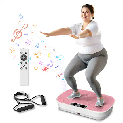 Front. KERDOM - Powerful 99-Speed Vibration Plate Gym, Bluetooth Audio, 300Lb Capacity Home Gym Shaker for Toning & Balance - Pink.