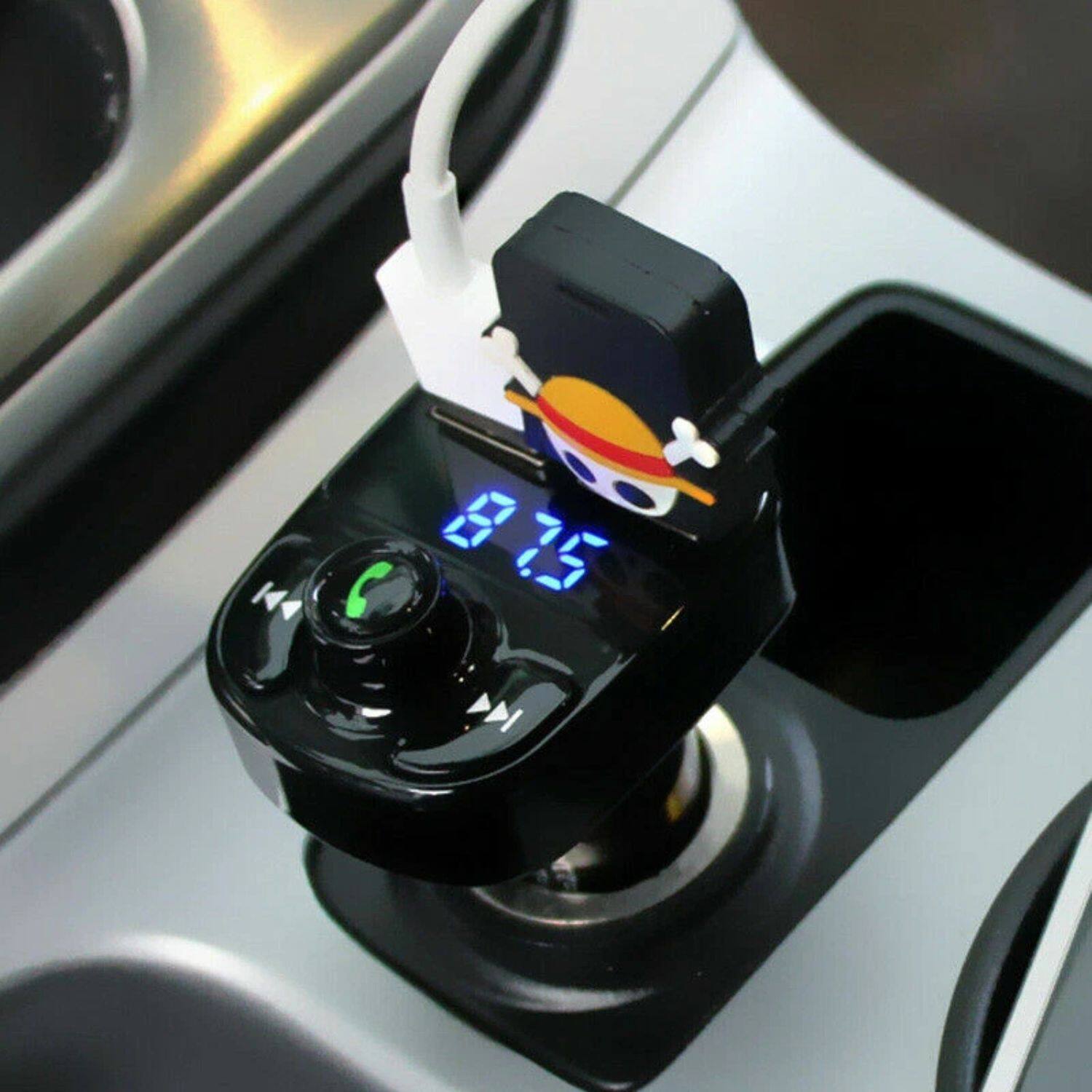 Left. Home Collection - Bluetooth FM Transmitter Car Kit – Wireless Radio Adapter with 2 USB Charger Ports.