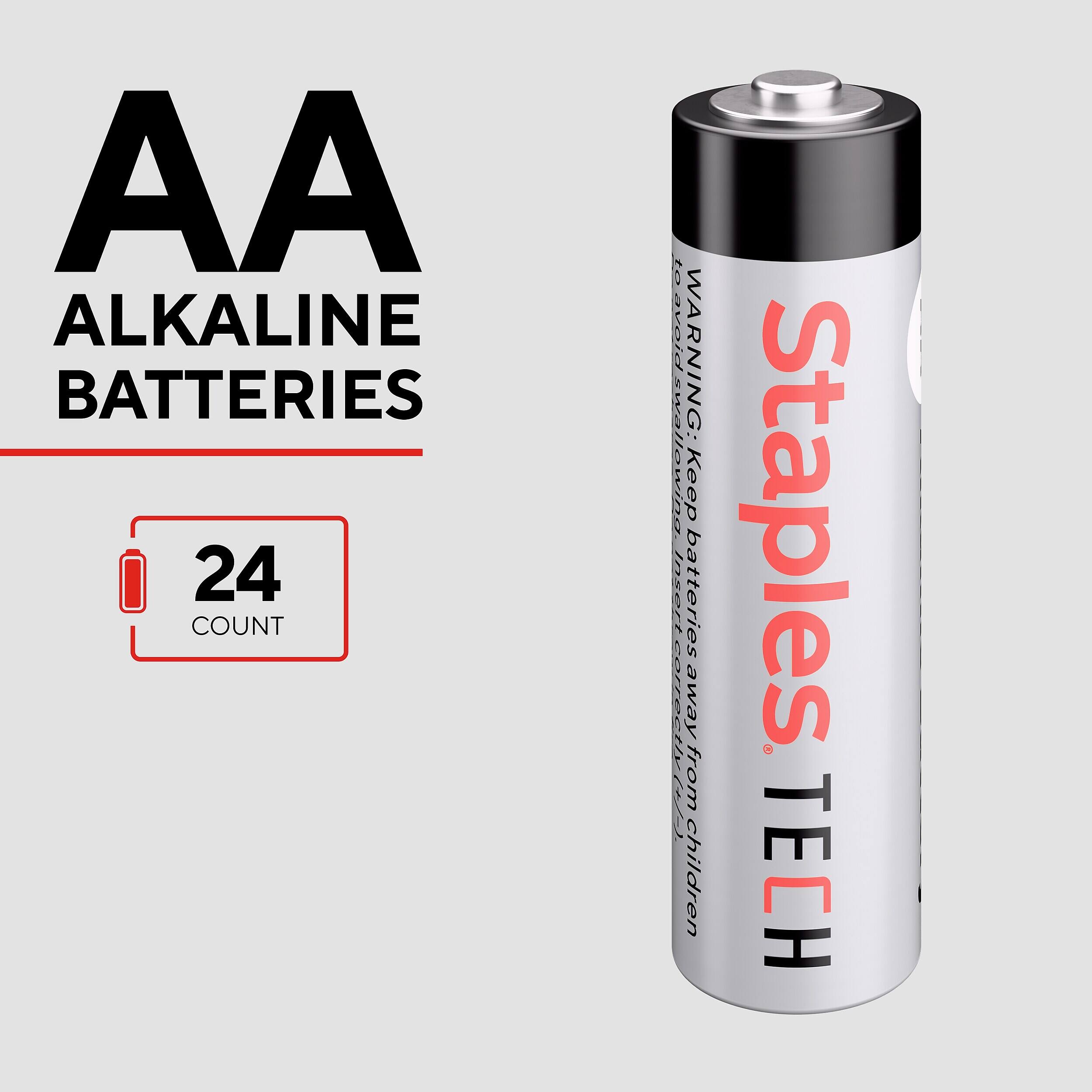 AA ALKALINE BATTERIES 24 COUNT

WARNING: Keep batteries away from children

Staples TECH