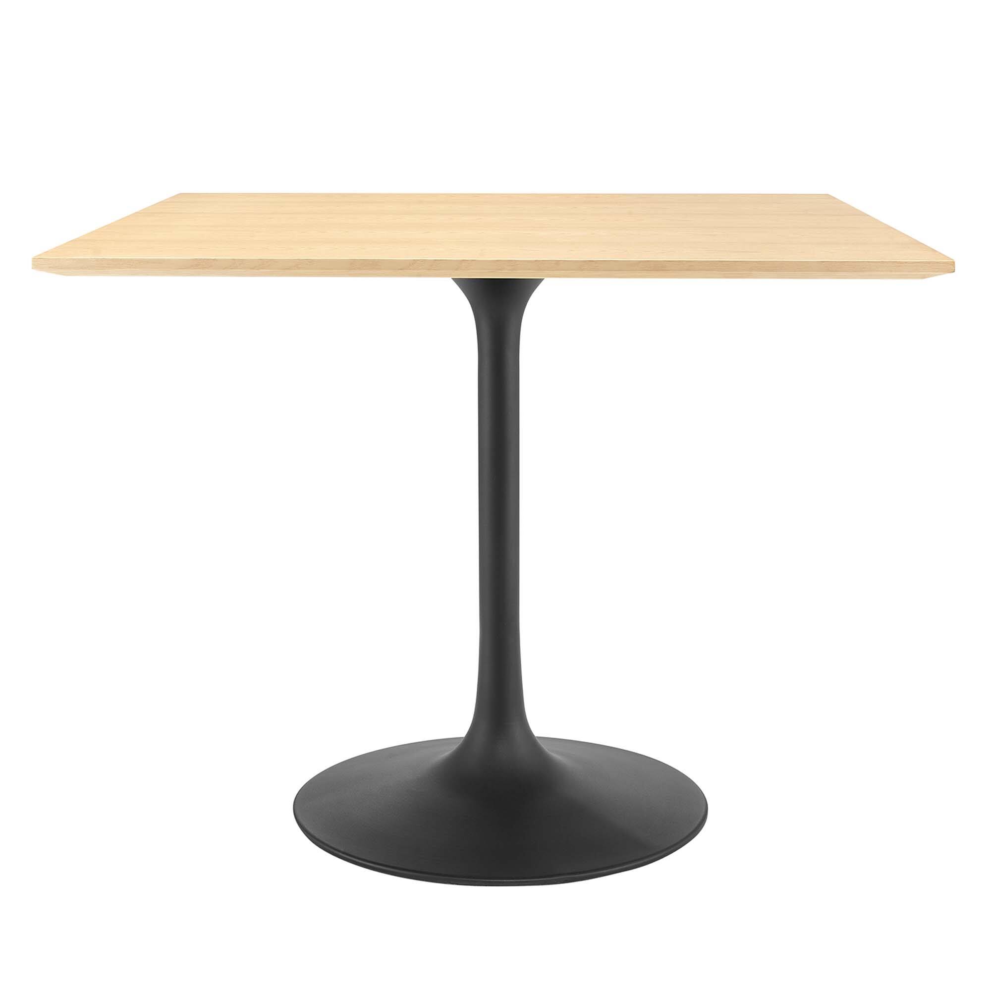 Angle. Modway - Lippa Square Wood Dining Table - Black Natural.