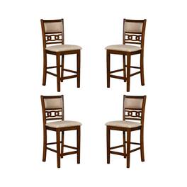 New Classic Furniture - Gia Cherry Wood Counter Chair with Fabric Seat (Set of 4) - Brown